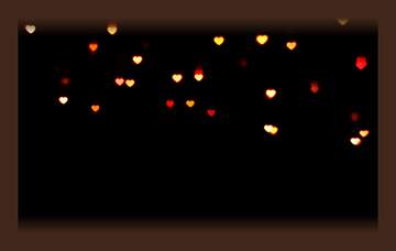 FX №206484 Lights hearts on dark background frame
