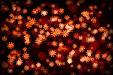 FX №1971 Background red  snowflakes