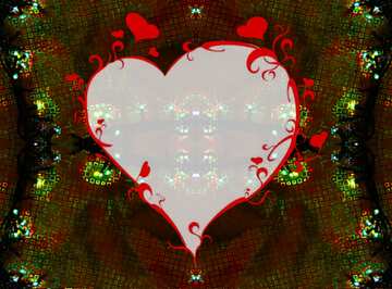 FX №12850 Garland of lights on the wall heart