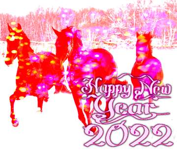 FX №138481 Three red horses Happy New Year