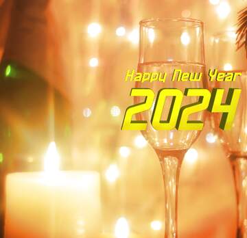 FX №14150 Happy new year 2024, glasses of champagne