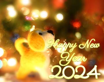 FX №148330 Happy new years 2024 toy wool dog.