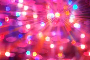 FX №160481 Bright rays bokeh holiday background pink