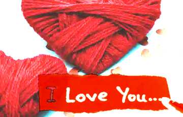 FX №165219 I Love You Large text  red hearts background