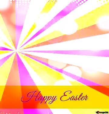 FX №169379 Card with Happy Easter write text on Colors rays background