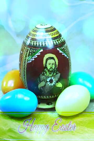 FX №169467 Jesus Christ em Easter ovo Happy Easter card write text background