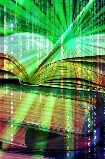 FX №171921 The book source of mind Digital matrix style background overlay Rays of sunlight