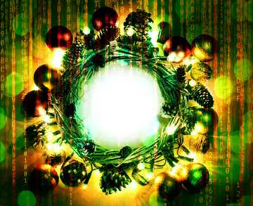FX №172339 Christmas wreath background with space for text Digital holiday background
