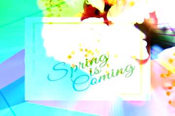 FX №174853 Beautiful spring background Colorful illustration template frame with Rays of sunlight and...
