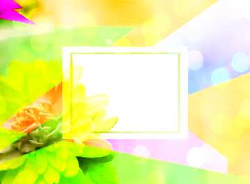 FX №174406 Yellow flower of foamirana Colorful illustration template frame overlay bokeh background