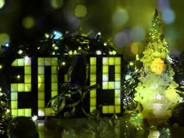 FX №176675 2019 New Year pictures with Christmas bokeh lights