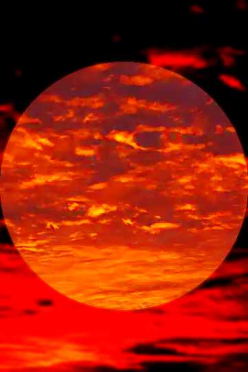 FX №176276 Red sunset circle frame