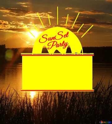 FX №176141 Sunset at the river Sunset Party card