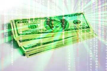 FX №178100 Dollars US Money Digital Matrix Style Background Concept Business Digital Art