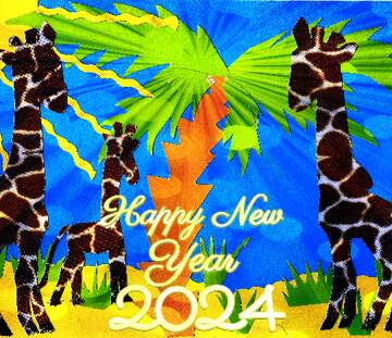 FX №179739 Happy New Year 2024  giraffe card
