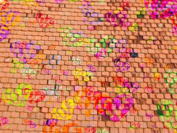 FX №179265 Love heart colorful texture of the old shingles