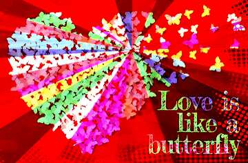 FX №179773 Vintage style card Love is like a butterfly.