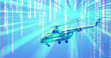 FX №180827 Military helicopter matrix style background digital rays