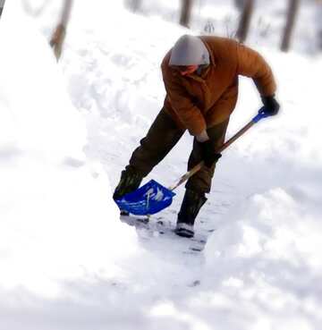FX №180069  Man  snow  shovel