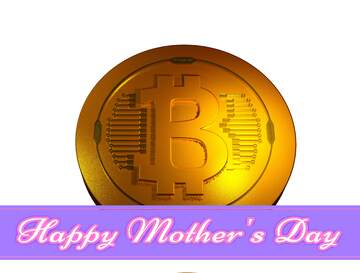 FX №181781 Bitcoin gold Lettering Happy Mothers Day