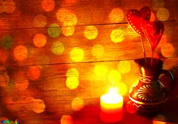 FX №181465  Candle and heart Christmas background