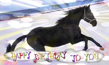 FX №181759 happy birthday card winter Horse snowy