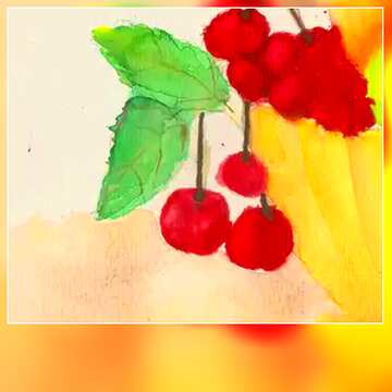FX №181452  Drawing watercolor berry motivations card