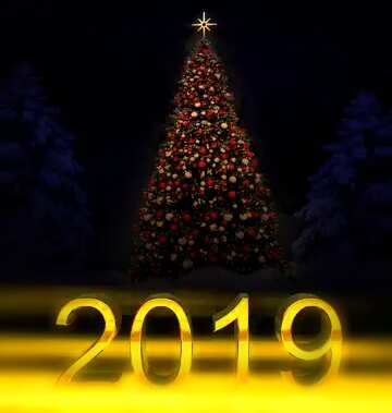 FX №182699 2019 3d render dark background christmas  Tree