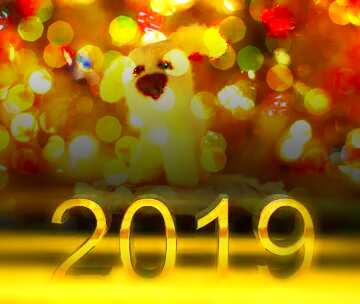 FX №182689 2019 3d render dark background Dog Christmas Greetings New Years