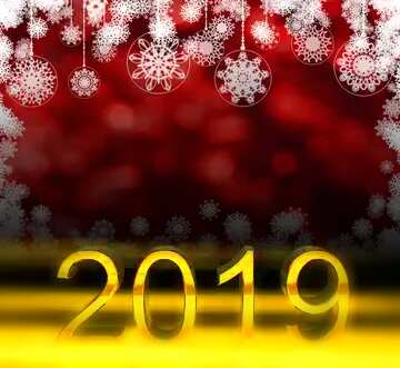 FX №182700 2019 3d render dark background Greeting red snowflakes