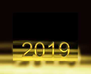 FX №182609 2019 3d render gold digits with reflections dark background isolated Frame Border