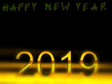 FX №182614 2019 3d render gold digits with reflections dark background isolated Isolated Happy New Year
