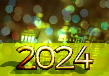 FX №182716 2022 gold digits   Electronic components Bokeh background