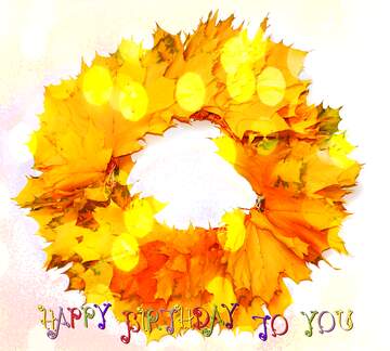 FX №182412 Autumn wreath frame happy birthday