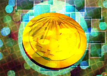 FX №182449 Bitcoin gold Rays coin Circle Frame