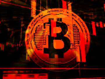 FX №182247 Bitcoin red concept background