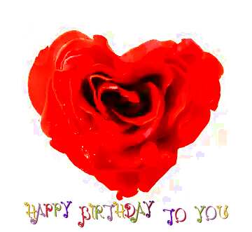 FX №182404 Rose heart  happy birthday card