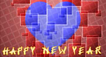FX №183771 happy new year  card techno background love heart  cell line ruler texture