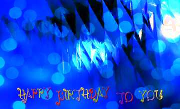 FX №183337 Blue futuristic shape. Computer generated abstract background. Happy Birthday Card