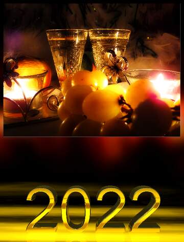 FX №184000 new year 2022 Romance background frame card