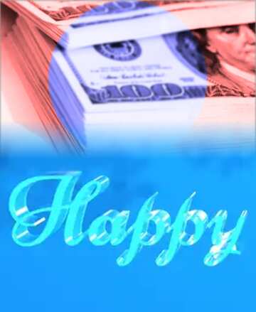 FX №183123 Happy glass blue background Dollars Circle Frame