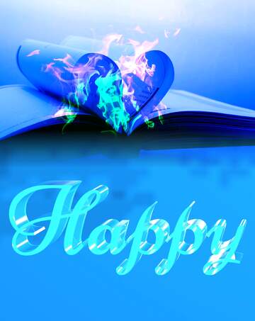 FX №183097 Happy glass blue background Heart Book