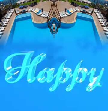 FX №183105 Happy glass blue background Swimming Pool