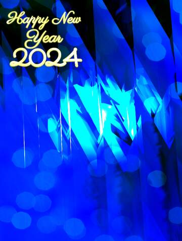FX №183406 Happy New Year 2024 Card Background Futuristic Shape Computer Greetings Cards Abstract