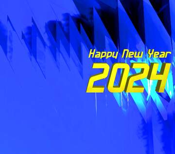 FX №183316 Happy New Year 2024 Computer Futuristic Abstract Background