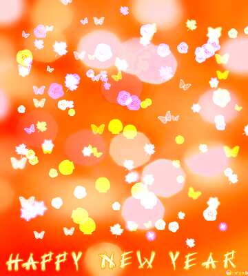 FX №184579 Background of flowers and butterflies Happy New Year
