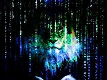 FX №184990 lion Digital enterprise matrix style background
