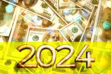 FX №184107 Dollars 2022 new year  background
