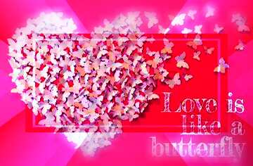 FX №185703 Love is like a butterfly. Valentines Day Card   powerpoint website infographic template banner...