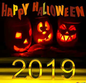 FX №194056 Pumpkins 2019 happy Halloween 3d Digits